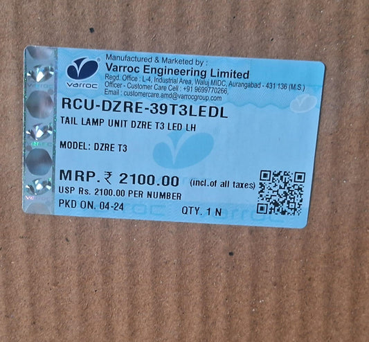 Maruti Suzuki Swift Dzire T3 LED Tail Light Left - RCU-DZRE-39T3LEDL Varroc