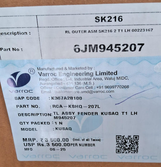 Skoda Kushaq Tail Light Left - RCA-KSHQ-207L Varroc