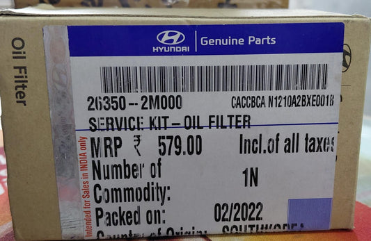Creta Petrol (2024 Model) - Oil Filter 26350-2M000 - Hyundai Genuine
