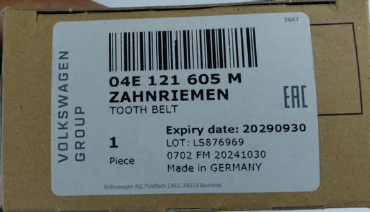 Audi A3 8V 1.5 TFSI, Q3 F3B 35 TFSI, Skoda Karoq, Superb 1.5 TSI, VW Passat, Tiguan 1.5 TSI, T-ROC 1.0 TSI - Water Pump Belt 04E121605M - Volkswagen Genuine