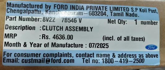 Ford Ecosport/Figo Aspire Diesel - Clutch Set - 8V2Z 7B546 V - Ford