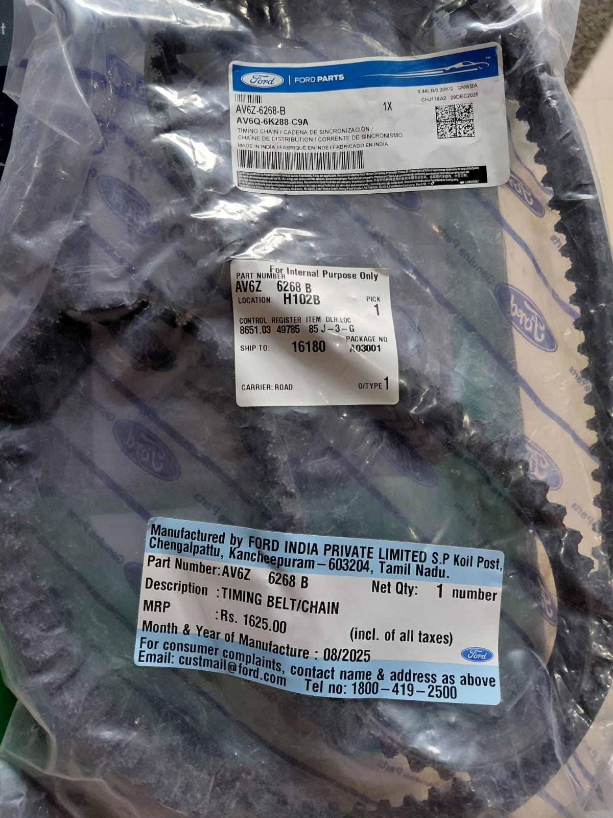 Ford Ecosport - Timing Belt AV6Z6268B - Ford Genuine