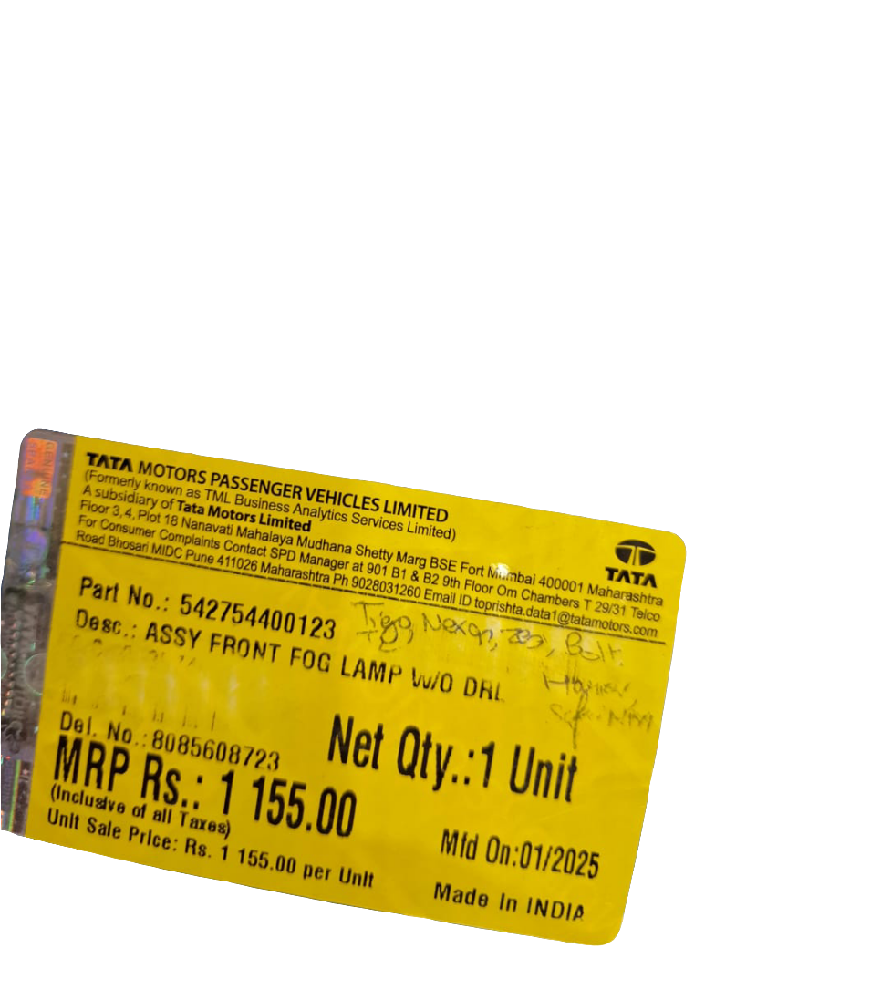 Tata Tiago II, Nexon, Zest, Bolt, Harrier, Safari N/M Fog Lamp Set - 542754400123 Tata