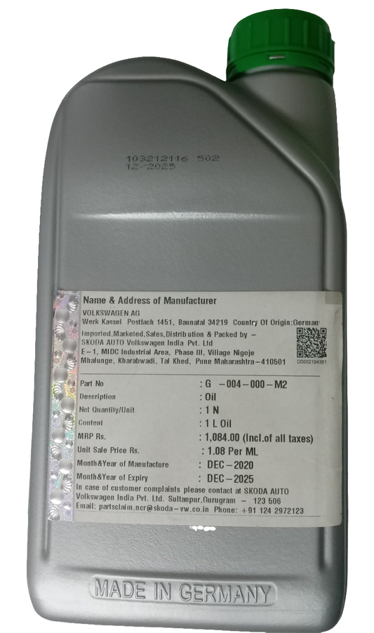 Audi, Skoda, VW Hydraulic Oil (Mechatronic oil) - G004000M2 VW