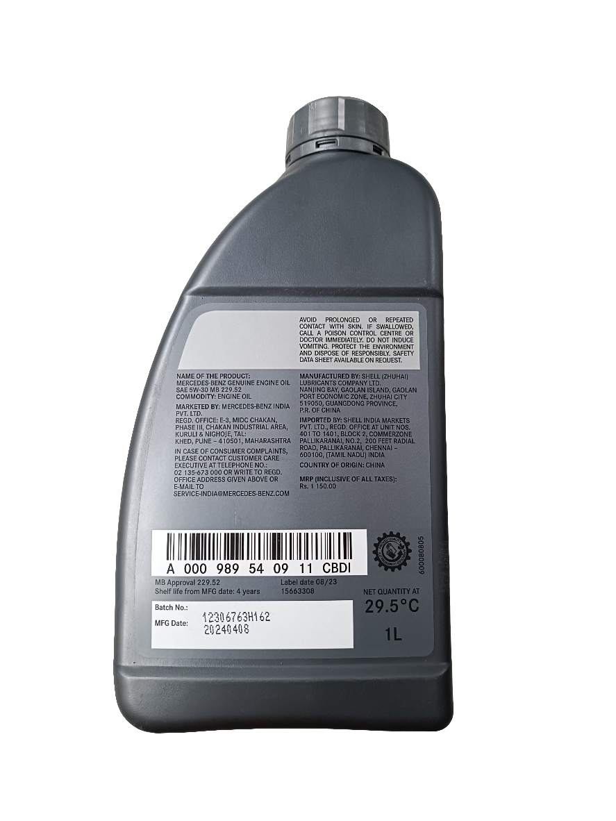Mercedes 5W-30 1 litre Engine Oil - MB 229.52 Mercedes