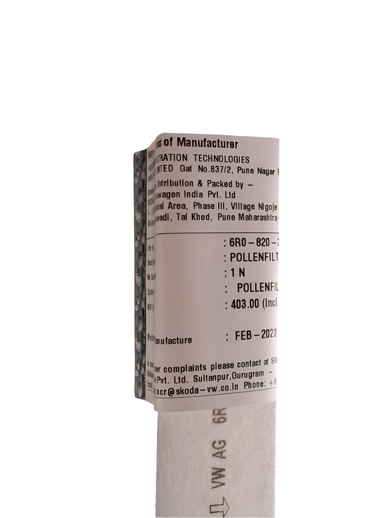 VW Vento, Polo, Skoda Rapid - AC Filter 6R0820367 - Volkswagen Genuine