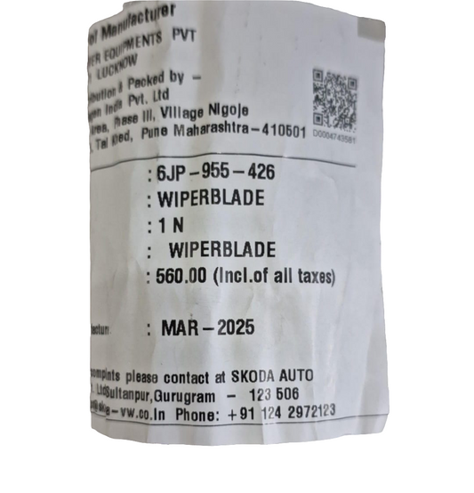 VW Taigun Front Wiper Set 6JP955425, 6JP955426A - Volkswagen Genuine