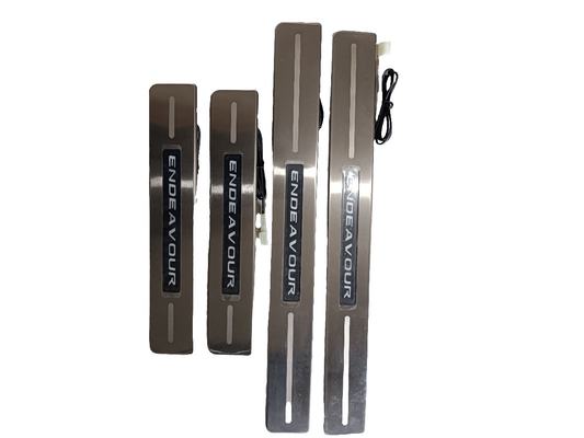 Ford Endeavour Illuminated Scuff Plates (Door Steel Plates) with LED Light Set of 4 - SBA0180 Ford