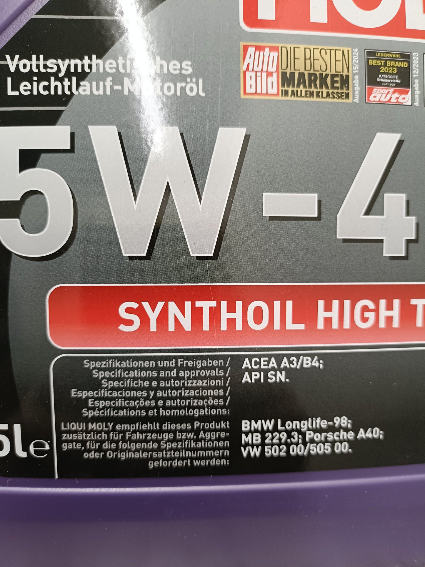 Liqui Moly Synthoil High Tech 5W-40 5L - 1856 Liqui Moly