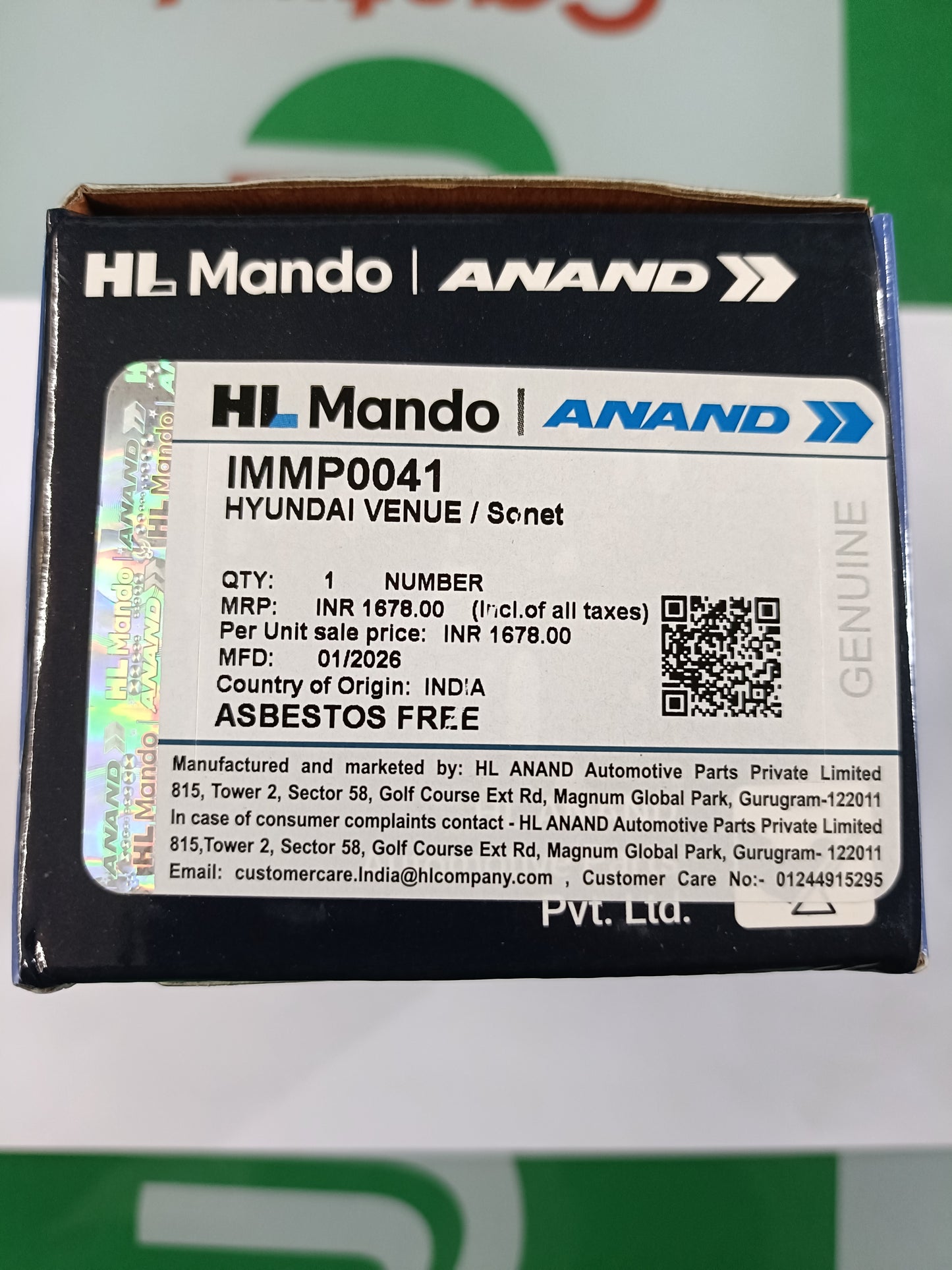 Hyundai Venue, Kia Sonet, Carens Front Brake Pads - IMMP0041 Mando