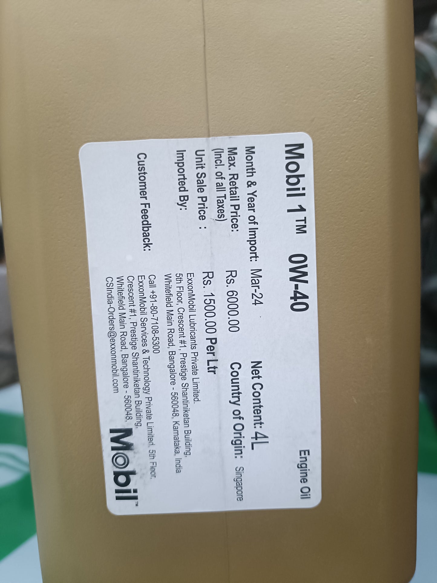 Mobil 1 Triple Action Power +, Full Synthetic 0W-40 4 Litres - Mobil