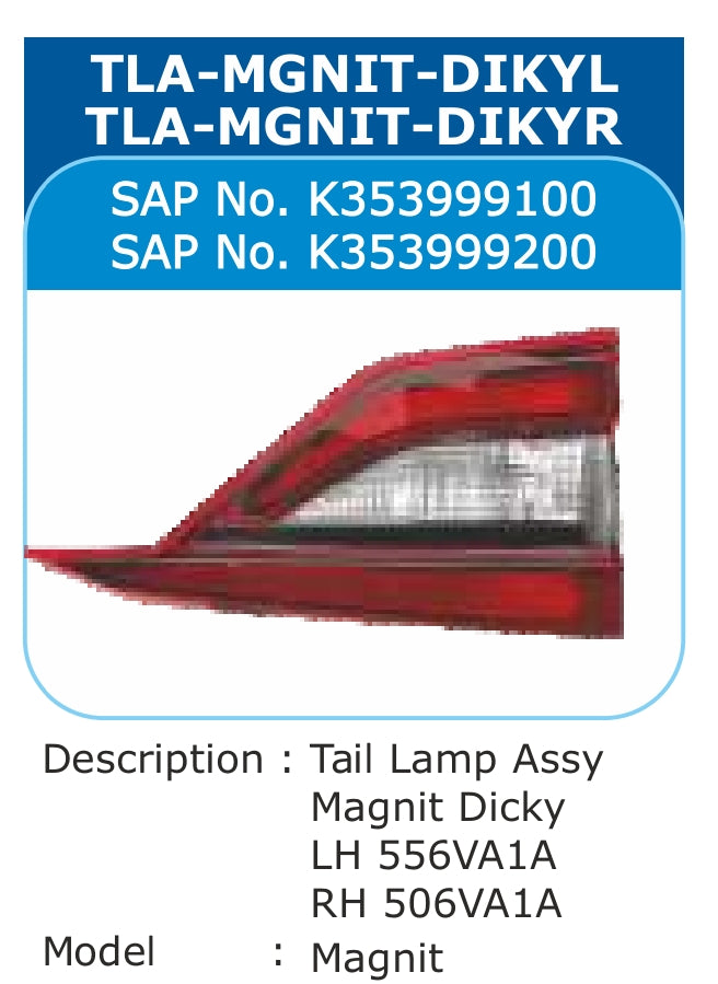 Nissan Magnite Dicky Tail Light Left - TLA-MGNIT-DIKYL Varroc