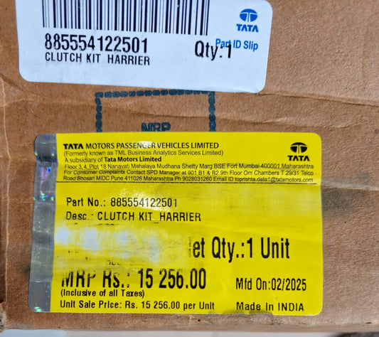 Jeep Compass Diesel, MGHEC, Tata Harrier Clutch Set - 885554122501 Tata Genuine