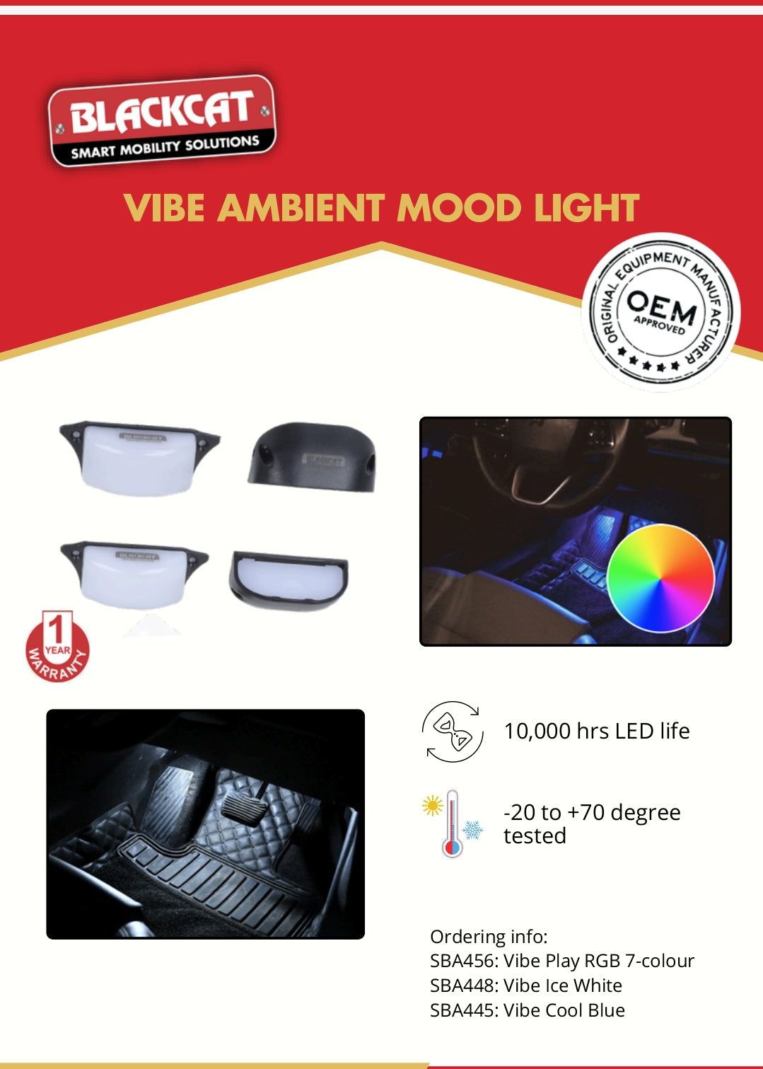 Blackcat Vibe Ambient Mood Light - SBA445 Blackcat