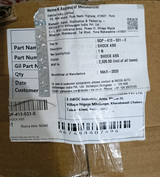 VW Taigun, Skoda Kushaq Front Shocker Set - VW 5QP413031E