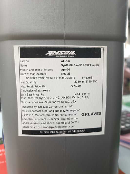 Amsoil Synthetic 5W-30 I-ESP European Motor Oil 3.78L - AEL1G Amsoil