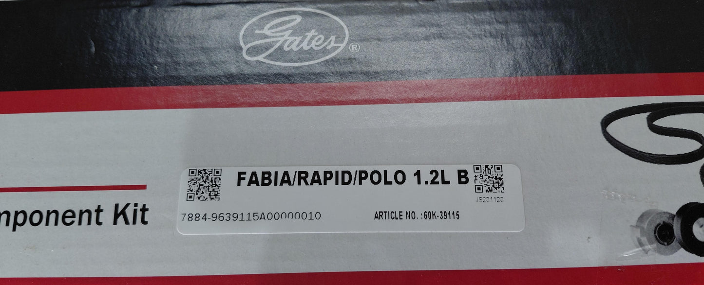 VW Polo, Fabia, Rapid 1.2L Petrol Fan Belt Adjuster Kit - 7884-9639115A Gates