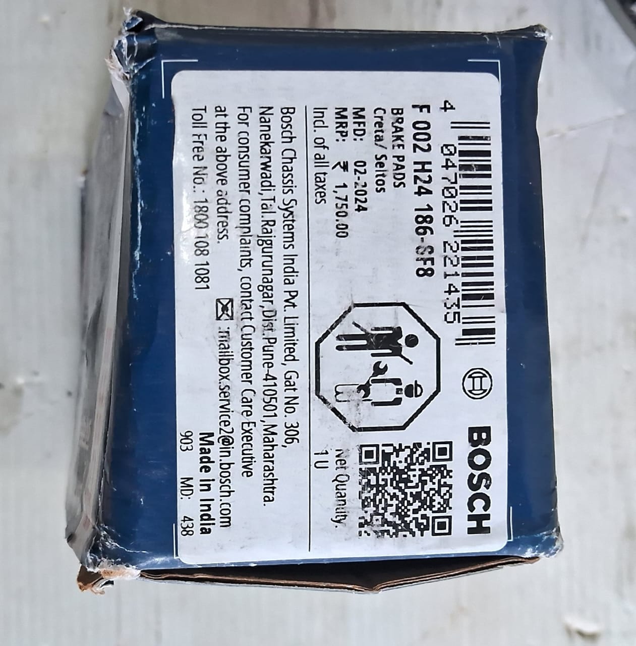 Hyundai Creta, Alcazar, Kia Seltos, Front Brake Pads & Disc Rotors Combo - Bosch