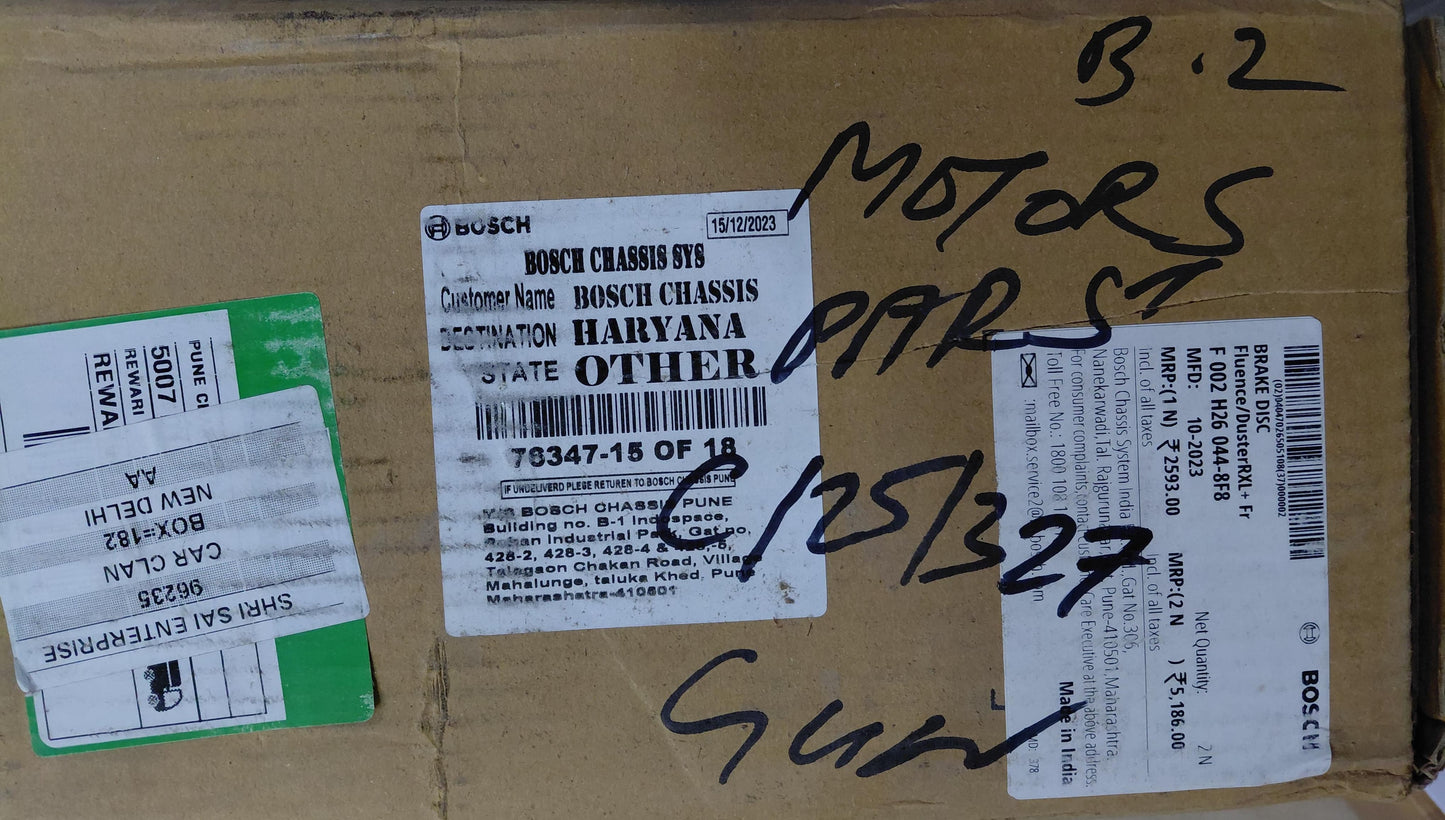 Renault Duster N/M, Fluence, Nissan Terrano N/M Front Disc Rotor Set Dia 280 mm - Bosch