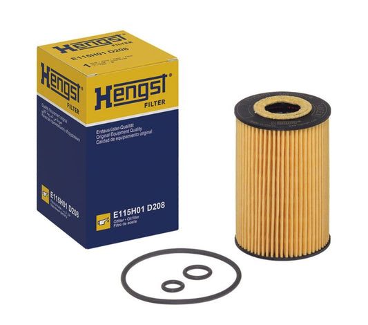 Audi A4, A6, Q3, Q5, VW Vento, Ameo, Skoda Rapid, Laura, Suberb, Diesel Oil Filter - E115H01D208 Hengst