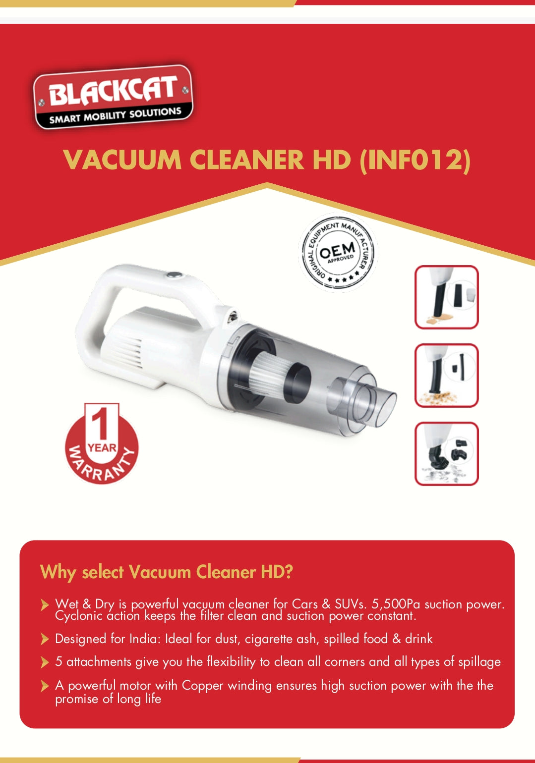 Blackcat Vacuum Cleaner HD - INF012 Blackcat