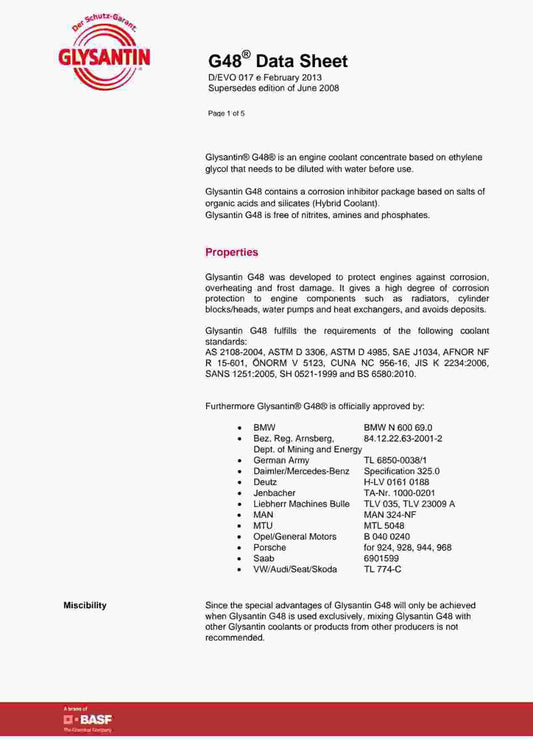 Glysantin Coolant Concentrate G-48 3 litres - BASF