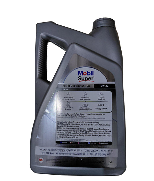 Jeep Compass, MGHEC, Tata Harrier Diesel Engine Oil 5L ACEA C5 0W-20 Full Synthetic - Mobil