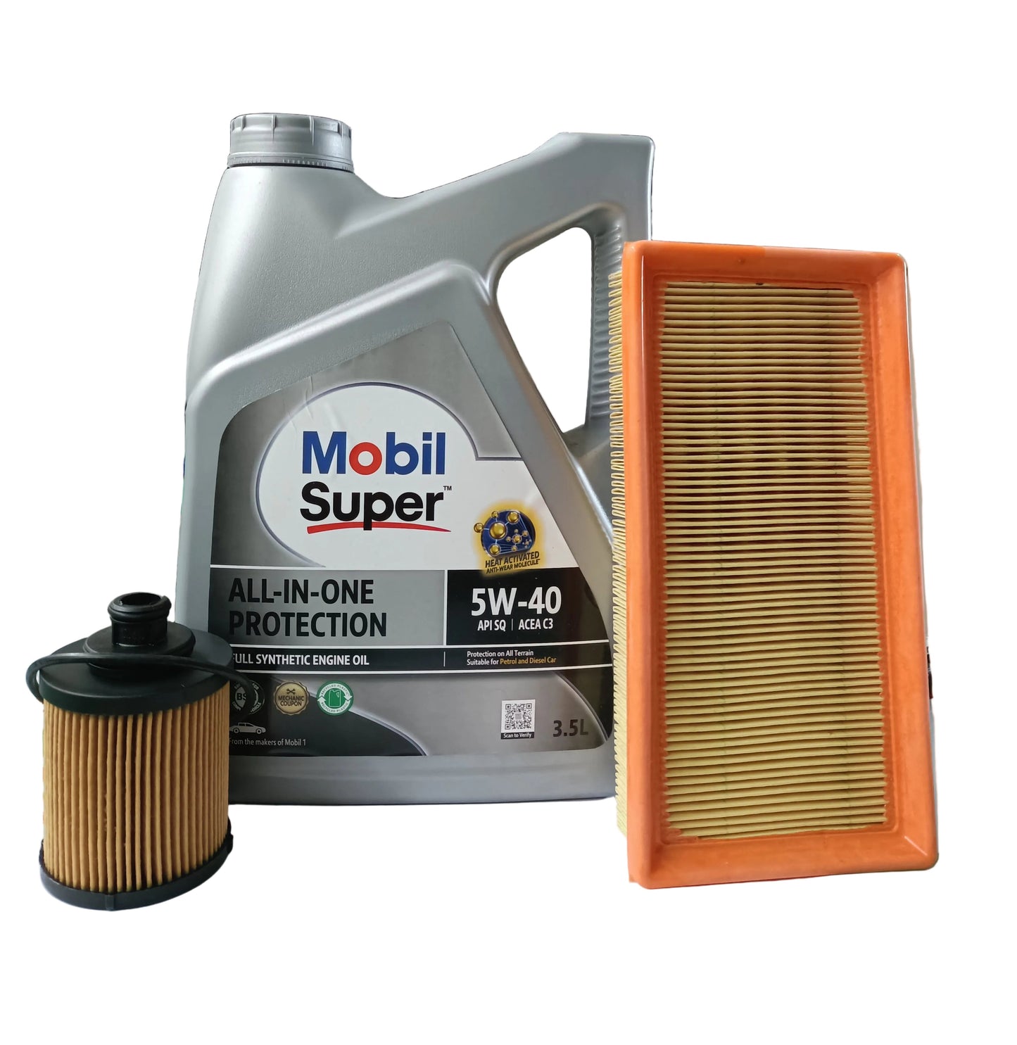 Maruti Suzuki Swift, Dzire, Ertiga, Ritz ( 2013-18 ) Diesel Service Combo - Oil Filter+Air Filter MGP + Mobil 5W-40 Full Synthetic 3.5 Litres
