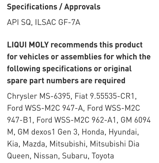 Liqui Moly Molygen 0W-20 Advance Full Synthetic 4L - 21357 Liqui Moly