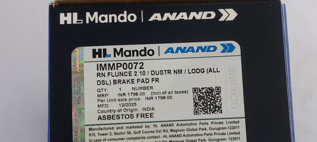 Renault Duster New, Lodgy, Fluence, Nissan Tarenno New Front Brake Pads - IMMP0072 Mando