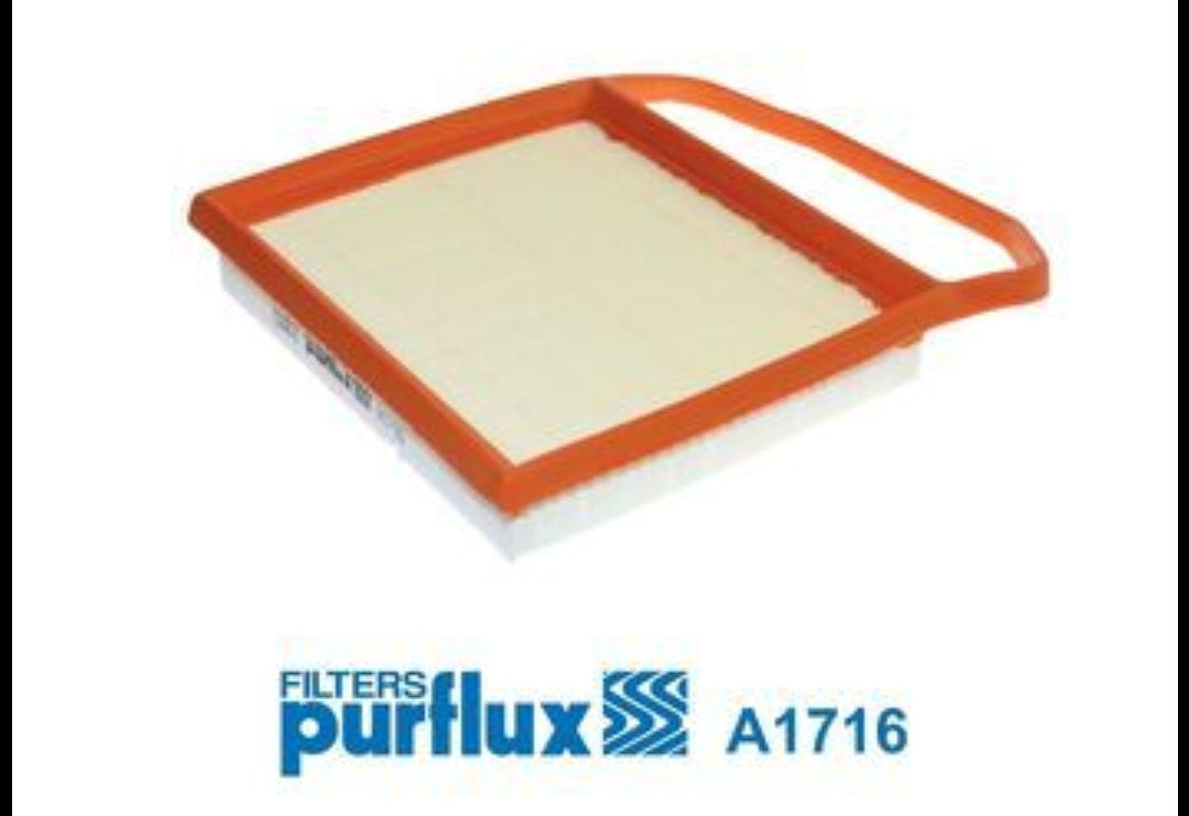 Mercedes C 205 AMG 43, E 212 E400, E 213 AMG 43, GLC 253 AMG 43, GL 166 AMG 43, S 222 S400 Air Filter Set of 2 - A1716 Purflux France
