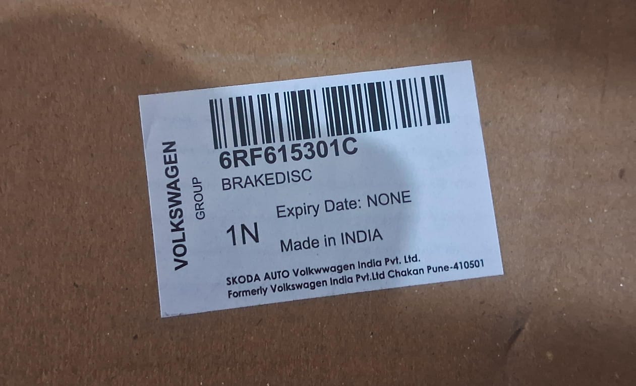 Skoda Rapid, VW Polo, Vento, Ameo Front Disc Rotor 6RF615301C Set of 2 - VW