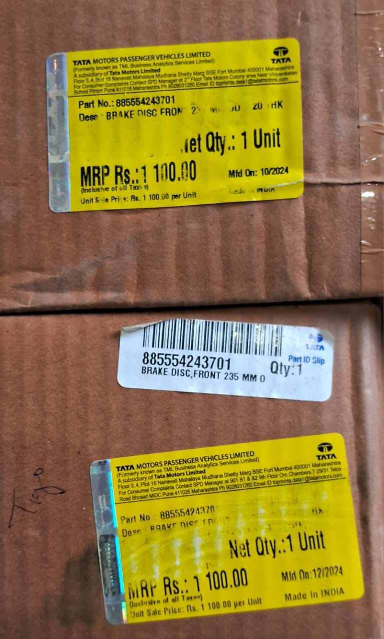 Tata Tiago Front Disc Rotor Set 235 mm - 885554243701 Tata