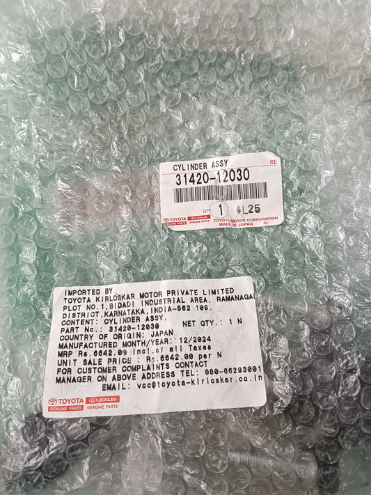 Toyota Corolla, Etios, Yaris - Cylinder Assy - 31420-12030 - Toyota Genuine