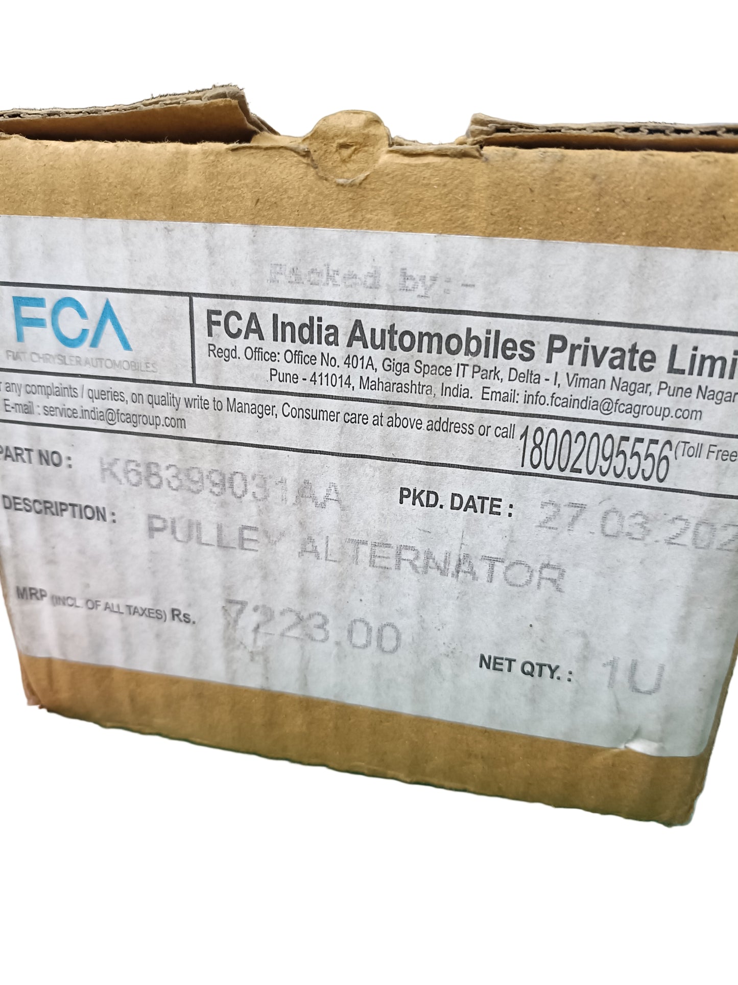 Jeep Compass, Tata Harrier, MGHEC Diesel Alternator Pulley - K68399031AA JEEP