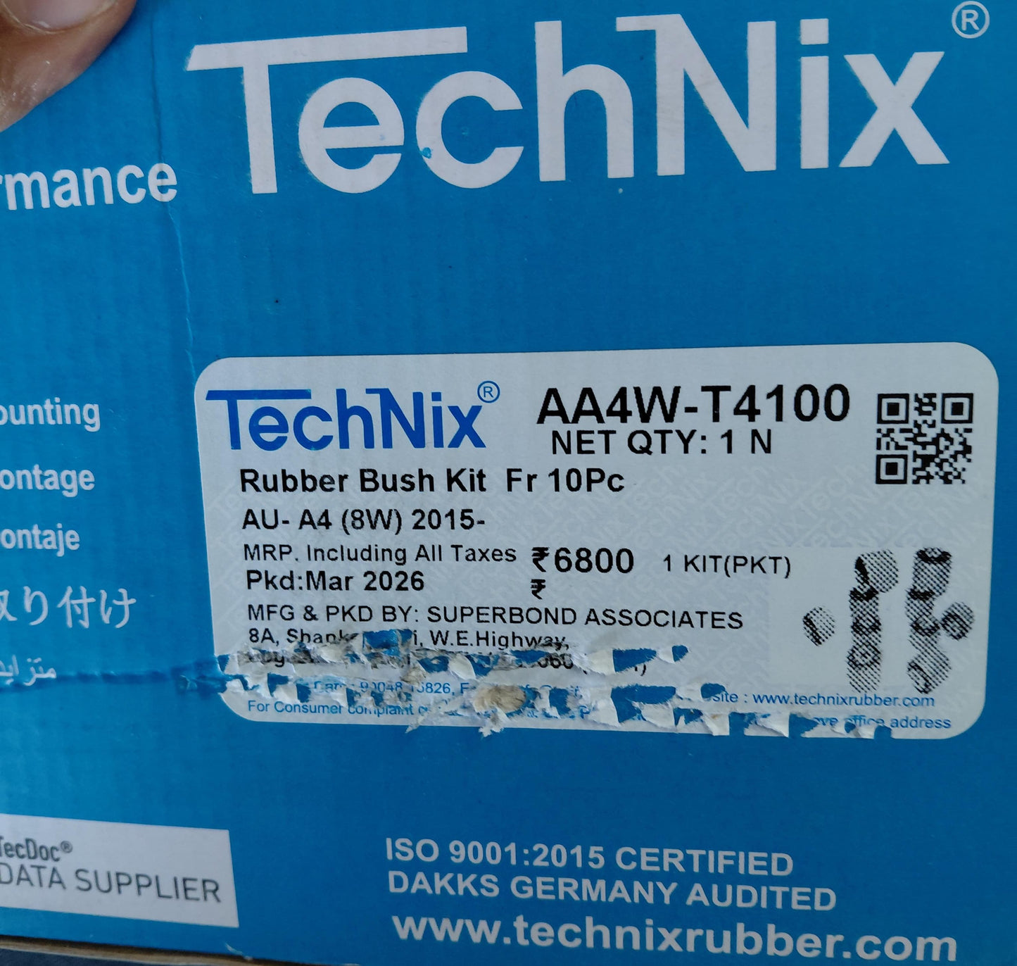 Audi A4 8W2 (2016-25) - Front Bush Kit of 10 pcs - AA4W-T4100 - TechNix