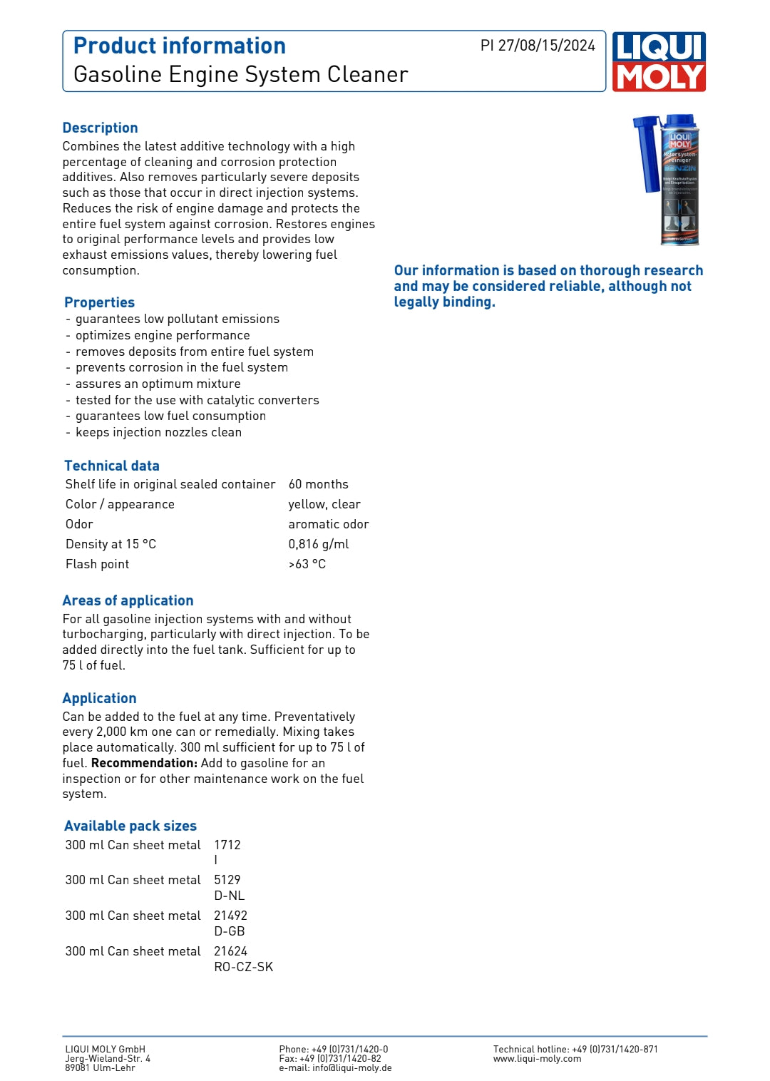 Liqui Moly Petrol Engine System Cleaner - 21492 Liqui Moly