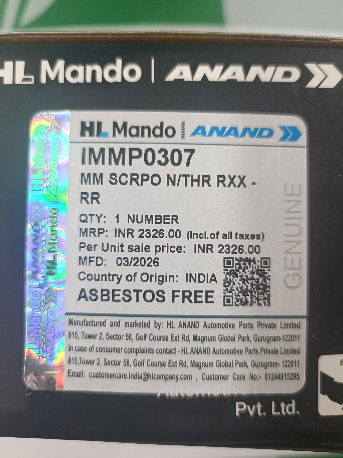 Mahindra Scorpio N, Thar Roxx Rear Brake Pads - IMMP0307 Mando
