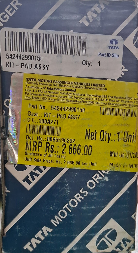 Tata Tiago, Altroz Diesel Front Brake Pads 542442990150 - Tata Genuine