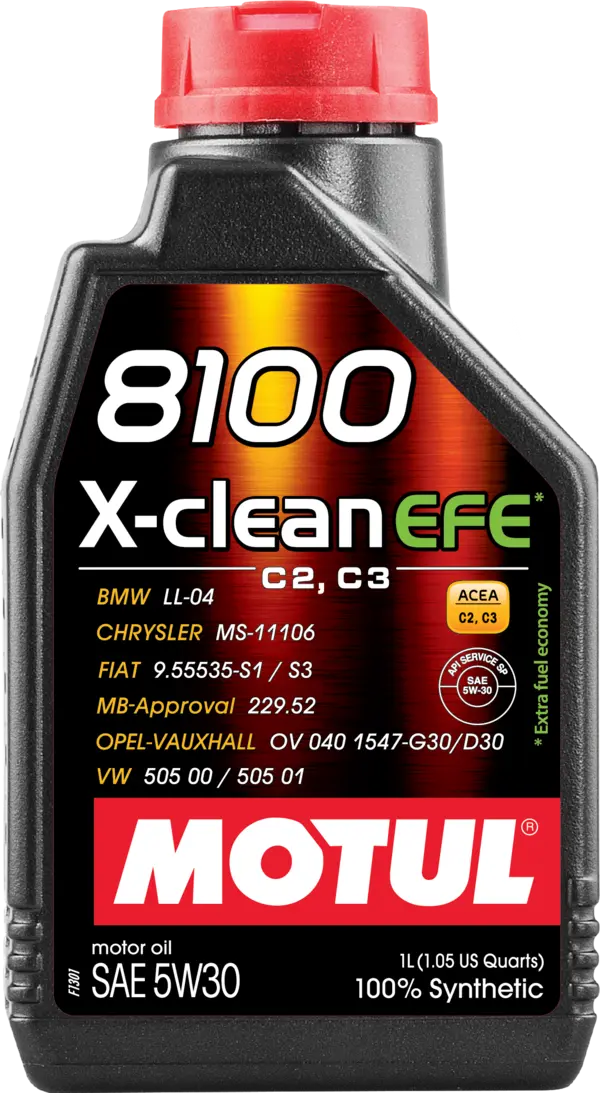 Motul 8100 X-Clean EFE C2, C3 100% Synthetic Engine Oil 1L - Motul