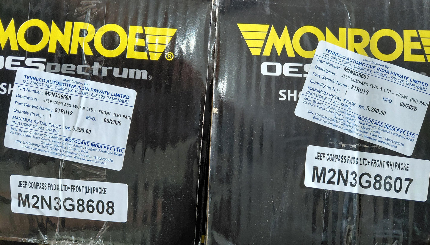 Jeep Compass Front Shock Absorber Set - M2N3G8607 & M2N3G8608 Monroe