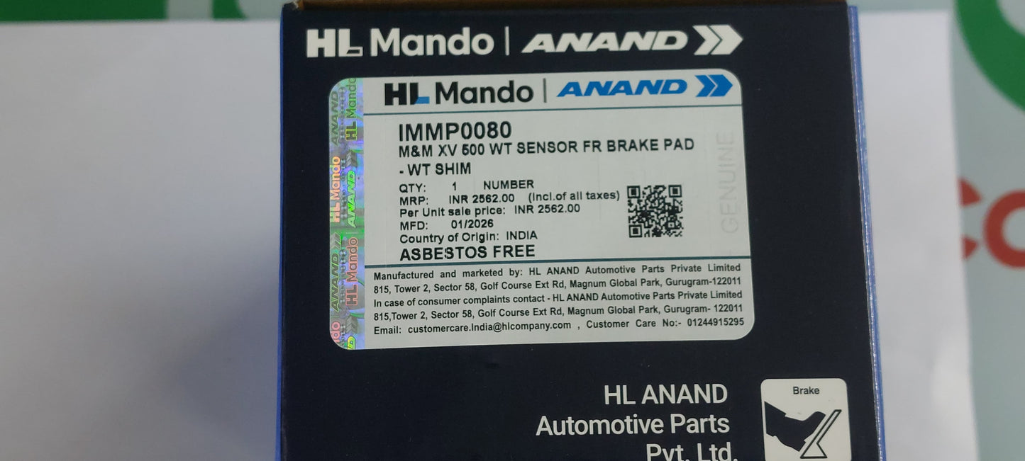 Mahindra XUV 500 Front Brake Pads - IMMP0080 Mando