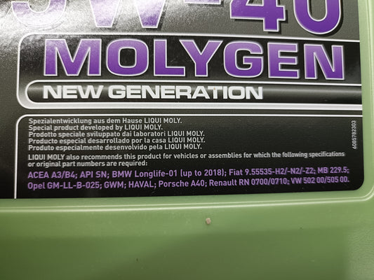 Liqui Moly Molygen 5W-40 4 Litres Manufacturing April 2025 - 8578 Liqui Moly