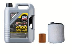 VW Polo, Skoda Fabia Diesel Service Combo Liqui Moly Top Tec 4100 5W-40 5L + VW Oil & Air Filter