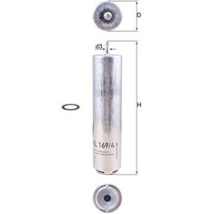BMW E90, X1 - Fuel Filter - KL 169/4D - Mahle