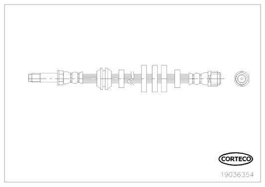 Audi A4 Front- Corteco Brake Pipe - 19036354