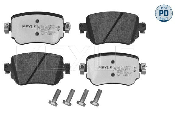 Audi A1, Q3, Seat, Skoda Octavia III, Volkswagen Passat (2015 Onwards) - Rear Brake Pads 0252510917/PD - Meyle Germany