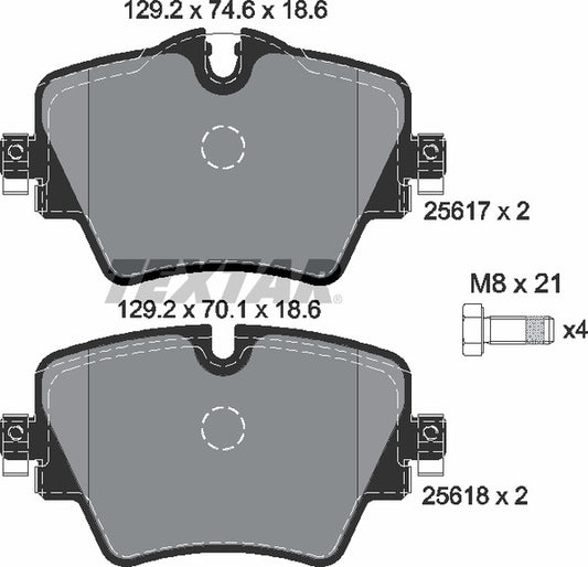 BMW X1 F48, 3 G20, 5 G30, X3 G01, Mini Cooper F55, F54, F57, F60 Front Brake Pad Set - 256701 Textar