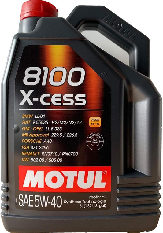 Motul 8100 X-cess SAE 5W40 Synthetic Engine Oil 5L - Motul