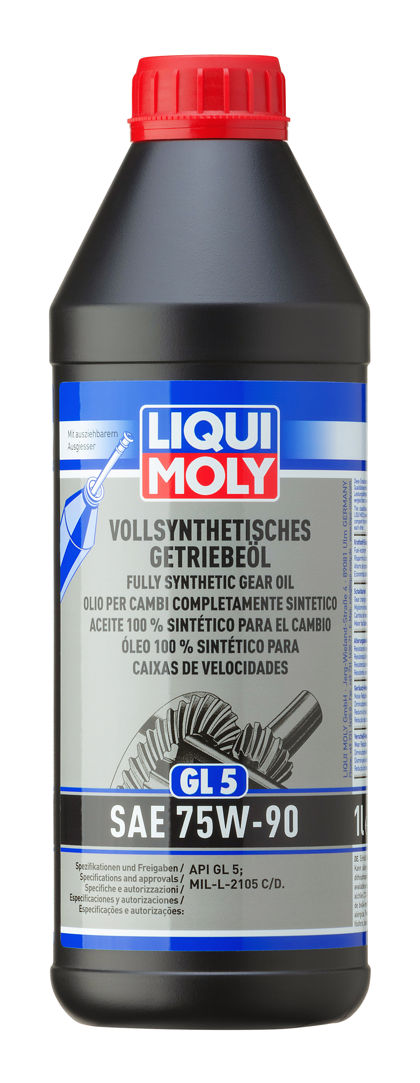 Liqui Moly Synthetic Gear Oil GL5 SAE 75W-90 1L - 1414 Liqui Moly